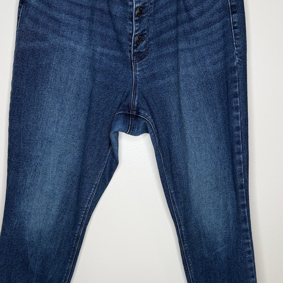 Old Navy Rockstar Super Skinny Mid-Rise Ankle Jeans Stretch Midnight Blue Denim - Picture 3 of 13